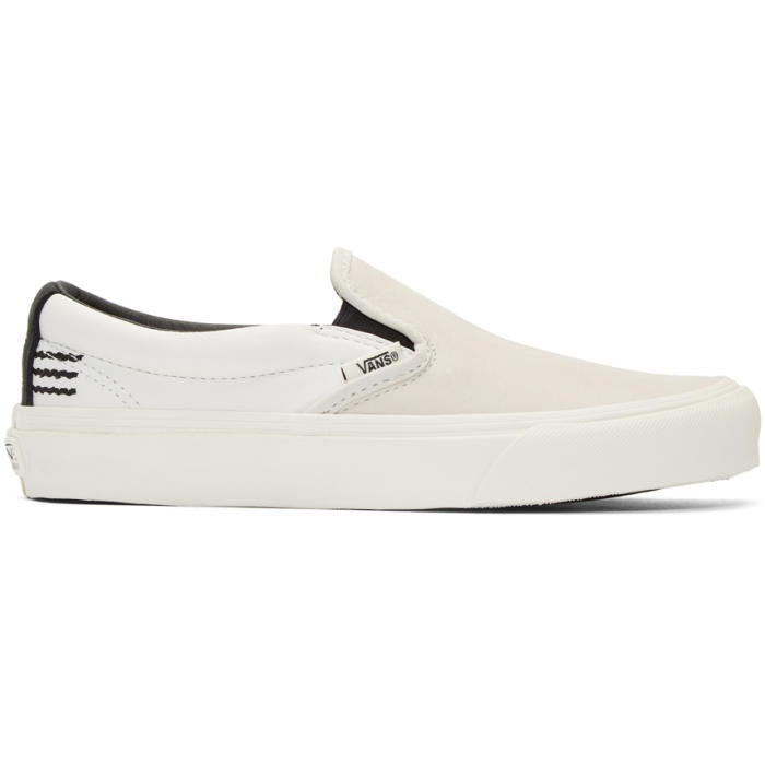 Photo: Vans Grey and White Taka Hayashi Edition TH 66 LX Slip-On Sneakers
