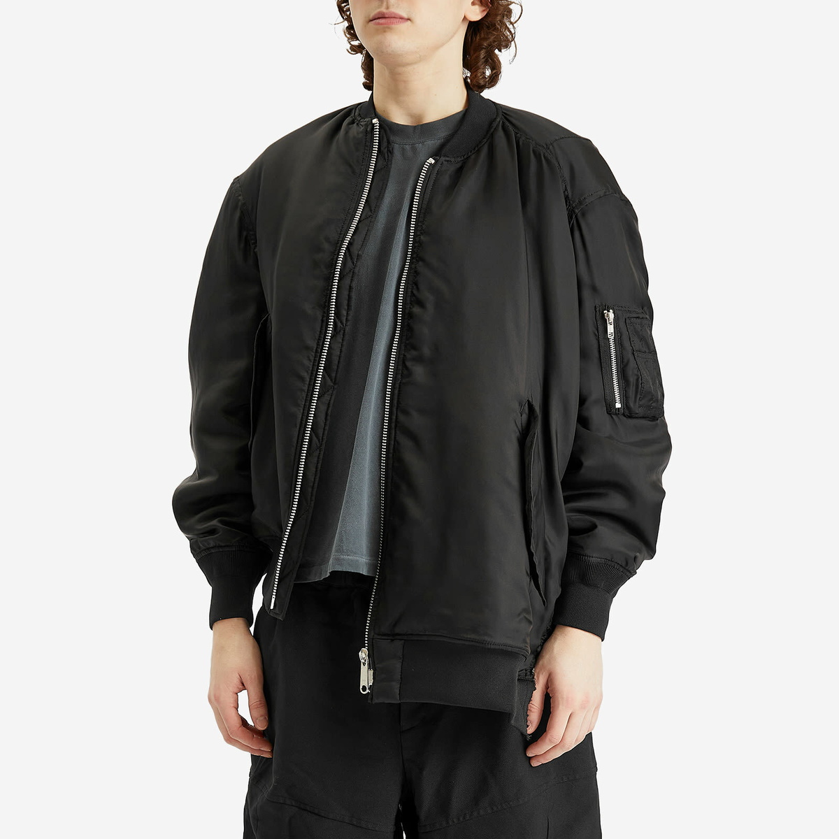 Comme des Garçons Men's Asymetric Bomber Jacket in Black