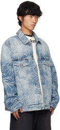 Palm Angels Blue Palms Wash Denim Jacket