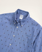 Brooks Brothers Men's Regent Regular-Fit Sport Shirt, Moose Motif | Blue