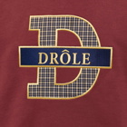 Drole de Monsieur Men's Drôle de Monsieur Tartan Logo Crew Sweat in Wine