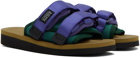 Suicoke Purple & Green MOTO-Cab Sandals