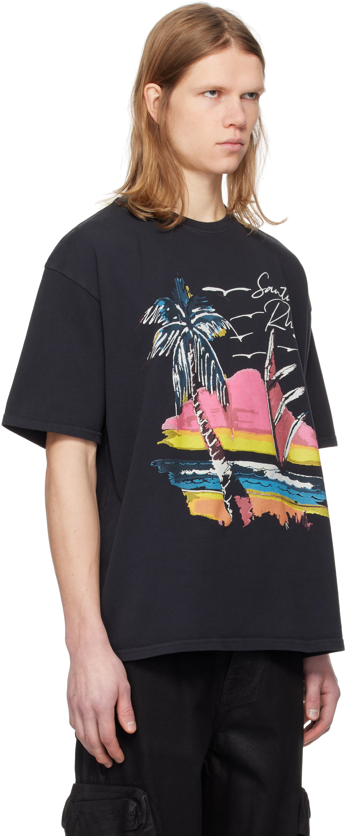 Rhude Black 'Saint-Rhude' T-shirt Rhude