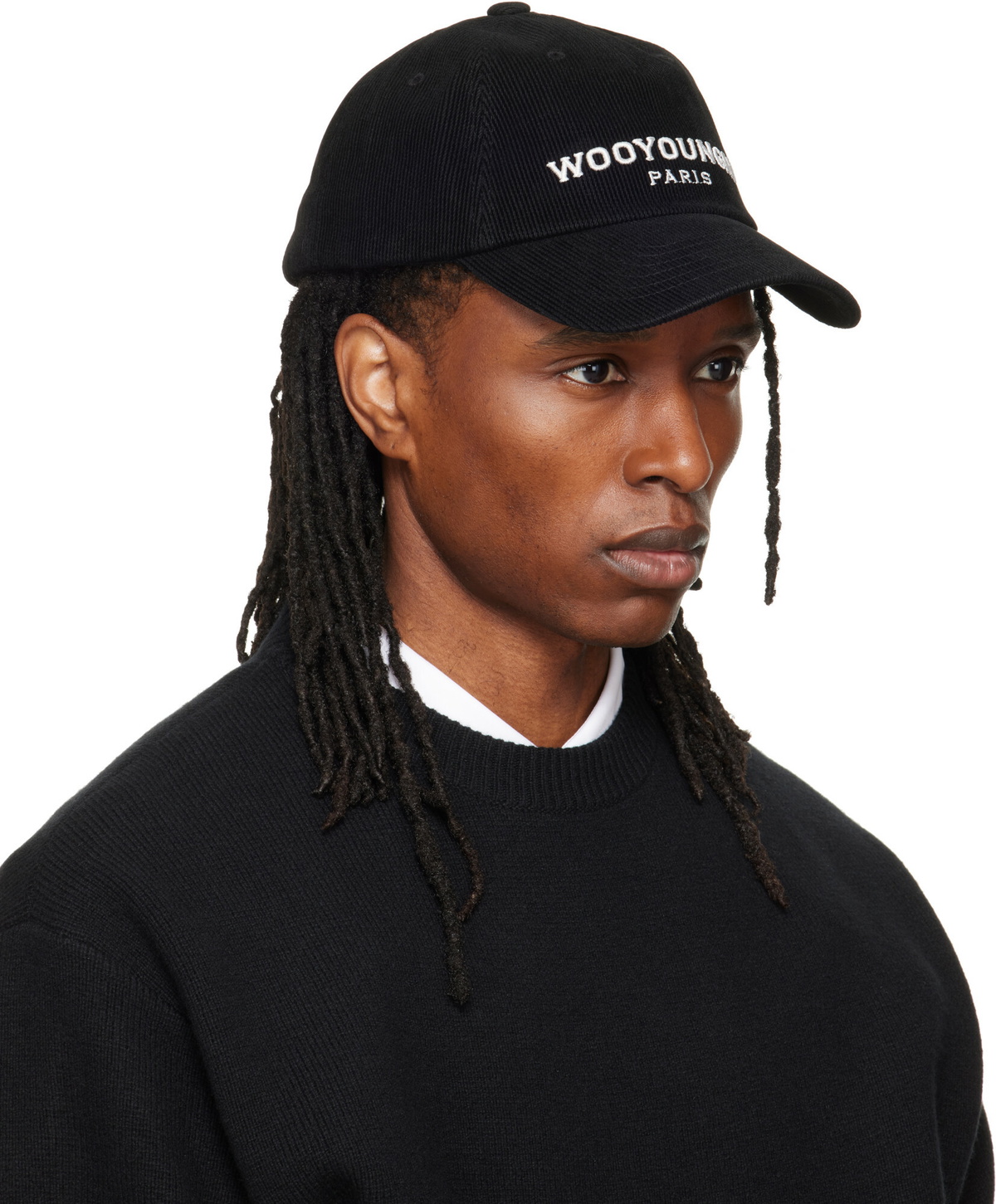 WOOYOUNGMI Black Embroidered Ball Cap