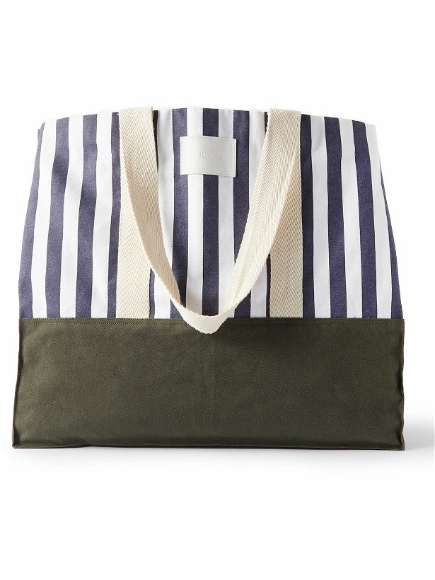 Photo: ERDEM - Striped Cotton-Canvas Tote Bag