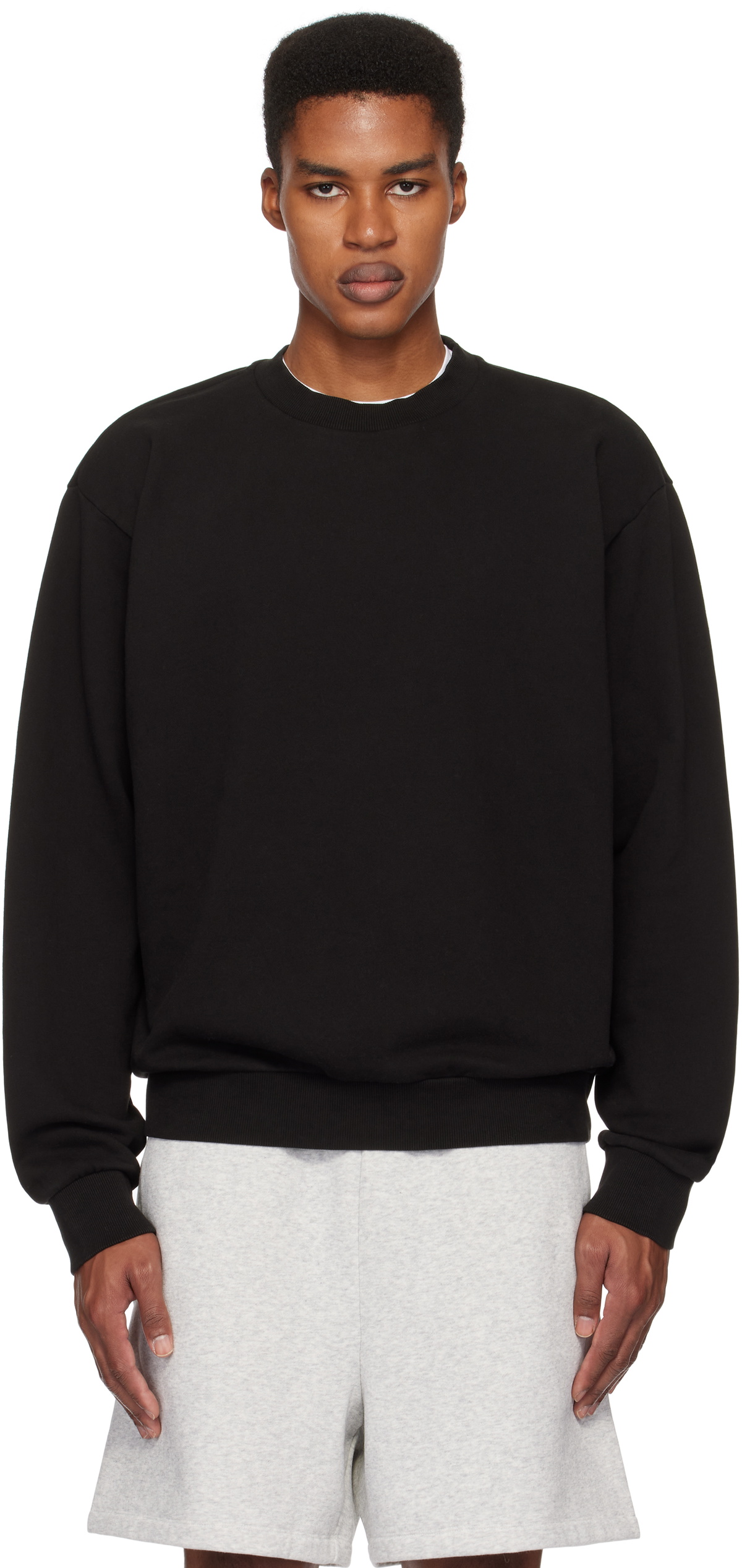 SKIMS Black Terry Classic Crewneck Sweatshirt