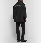 Balenciaga - Oversized Logo-Embroidered Shell Hooded Jacket - Black