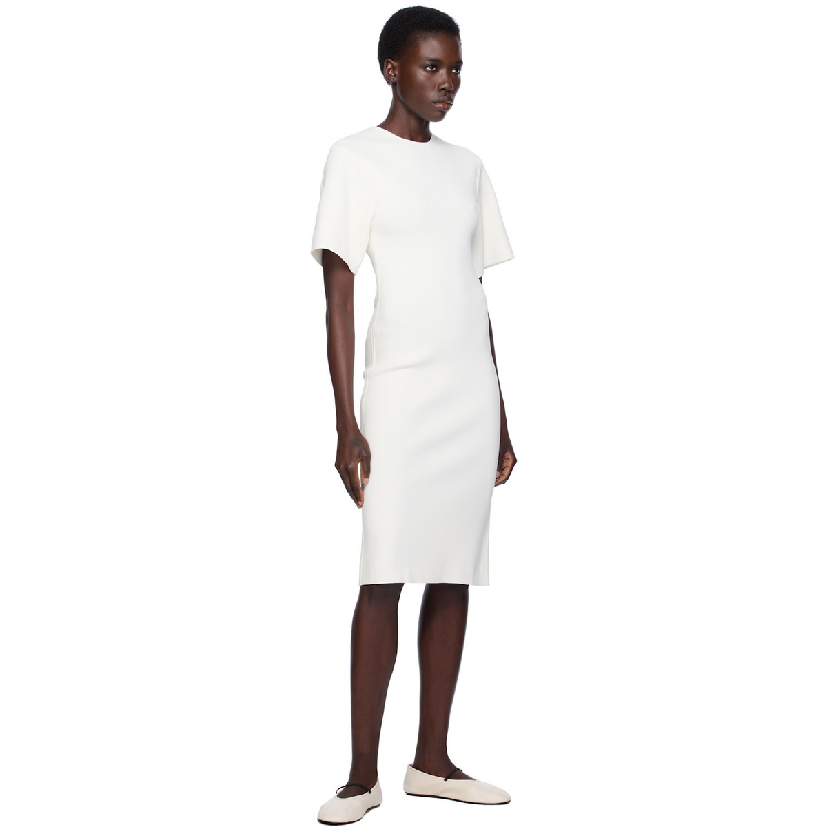 TOTEME White Tee Knit Midi Dress