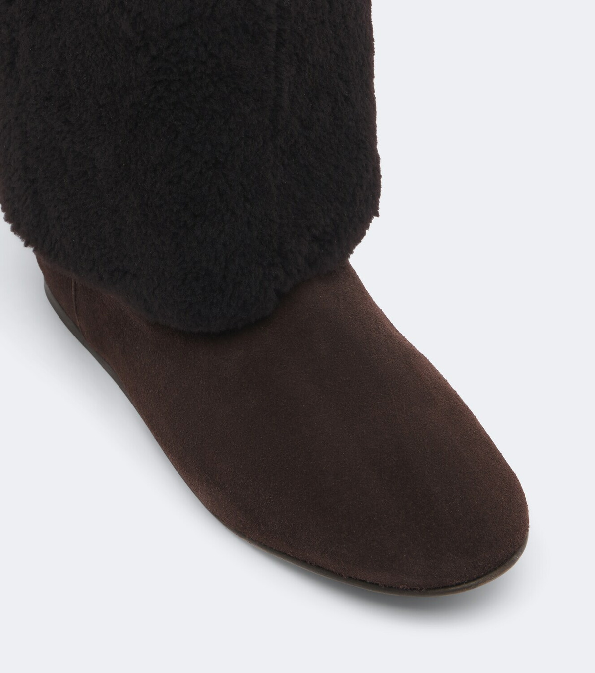 Yves Salomon Shearling and suede knee-high boots