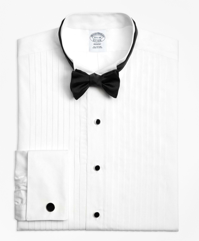 Photo: Brooks Brothers Men's Regent Fit Ten-Pleat Wing Collar Tuxedo Shirt | White