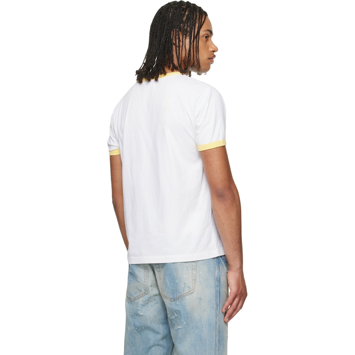 COÛT DE LA LIBERTÉ White Weston Mile High Embroidered Crew Ringer T-shirt