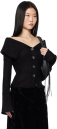Holzweiler Black Off Shoulder Cardigan
