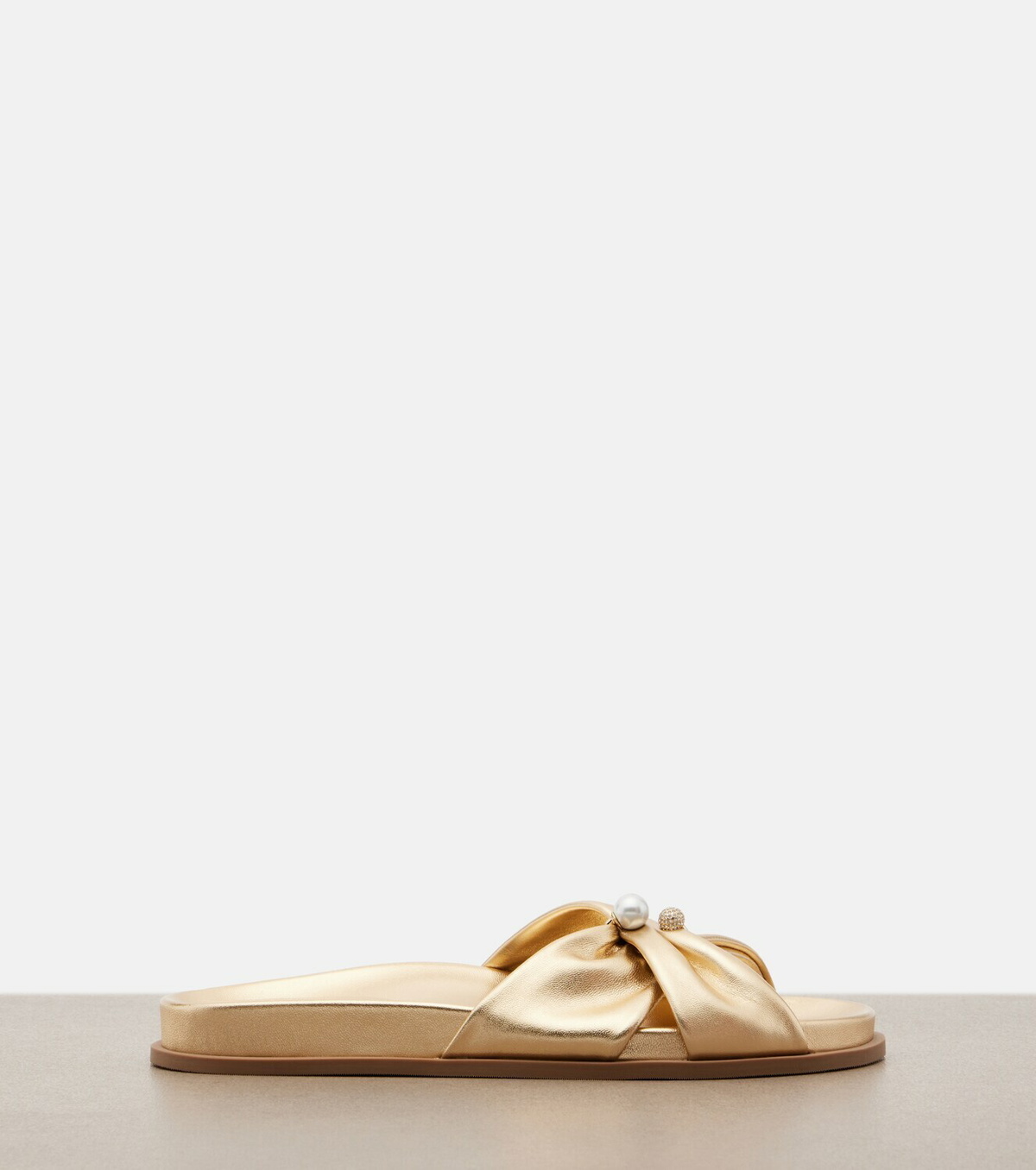 Jimmy Choo Rafi embellished metallic leather sandals
