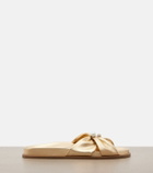 Jimmy Choo Rafi embellished metallic leather sandals