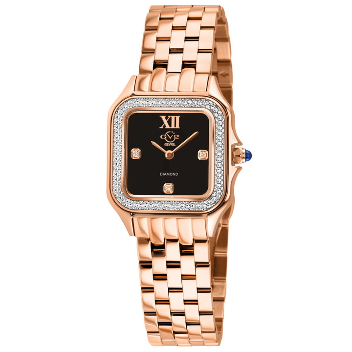 Photo: GV2 by Gevril Milan Quartz Diamond Black Dial Ladies Watch 121414B