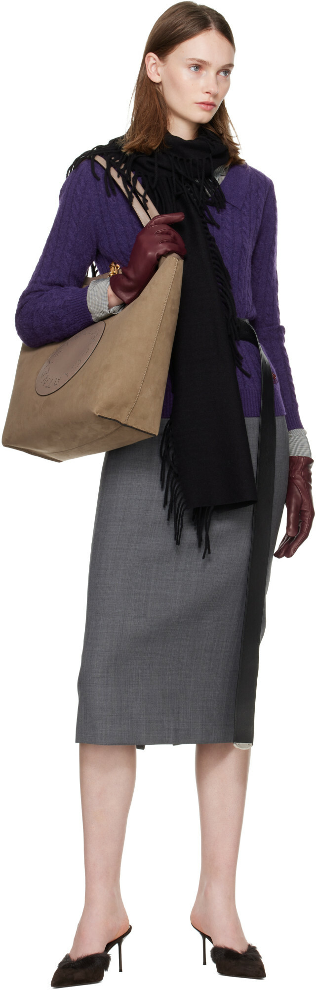 Stella McCartney Khaki Logo Reversible Tote