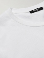 BALMAIN - Logo-Flocked Cotton-Jersey T-Shirt - White