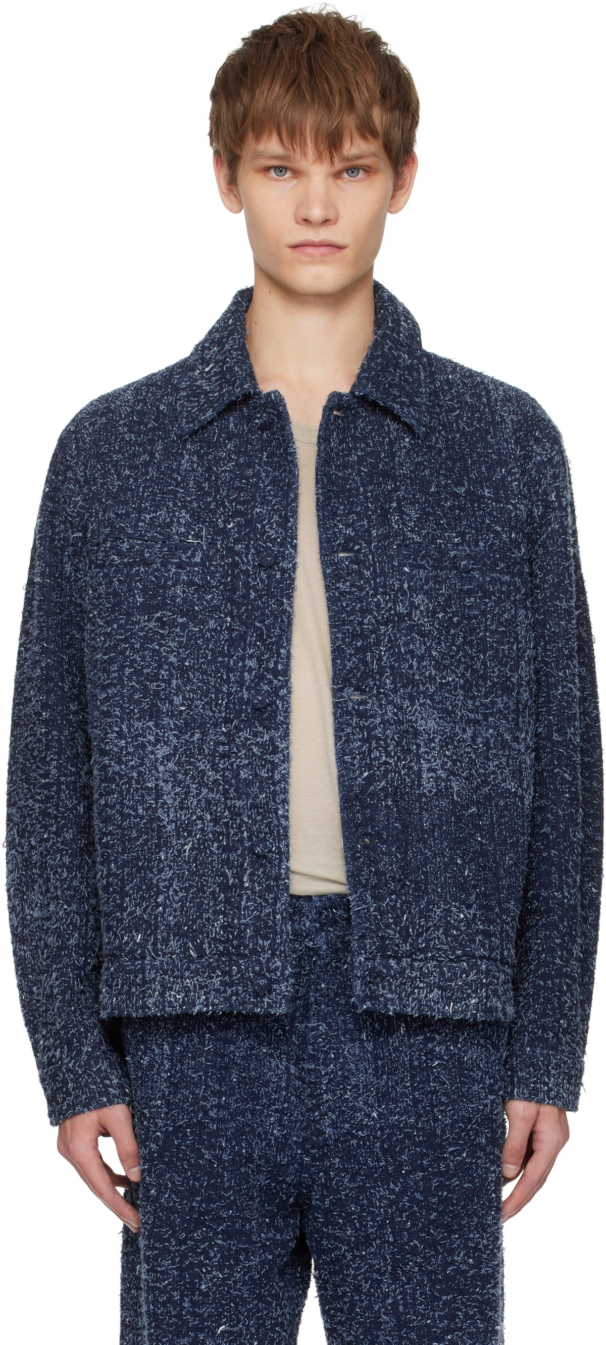 Craig Green Vibrating Floral Line Stitch Worker Jacket Craig