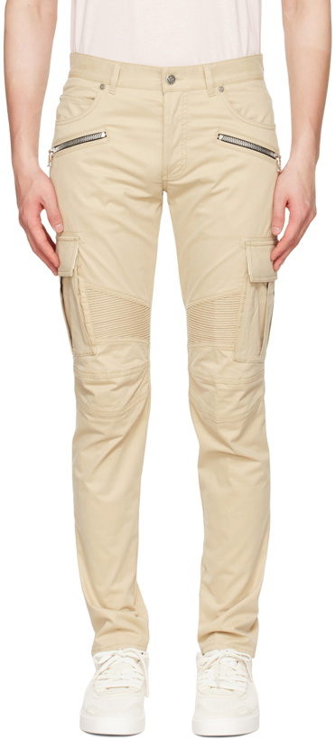 Photo: Balmain Beige Cotton Cargo Pants