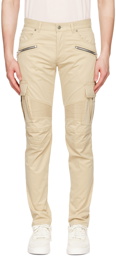 Balmain Beige Cotton Cargo Pants