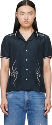Acne Studios Navy Embroidered Button-Up Shirt