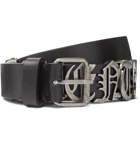 Vetements - 3cm Black Logo-Embellished Leather Belt - Black