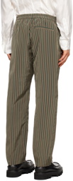 Dries Van Noten Khaki Stripe Trousers