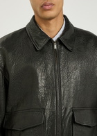 Saint Laurent Boxy Leather Jacket Black