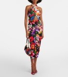 Dolce&Gabbana Draped floral silk-blend midi skirt