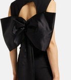 Dorothee Schumacher Bow-detail ruched satin-trimmed midi dress