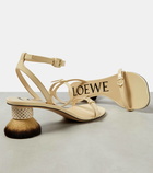 Loewe Petal Brush Heel leather sandals