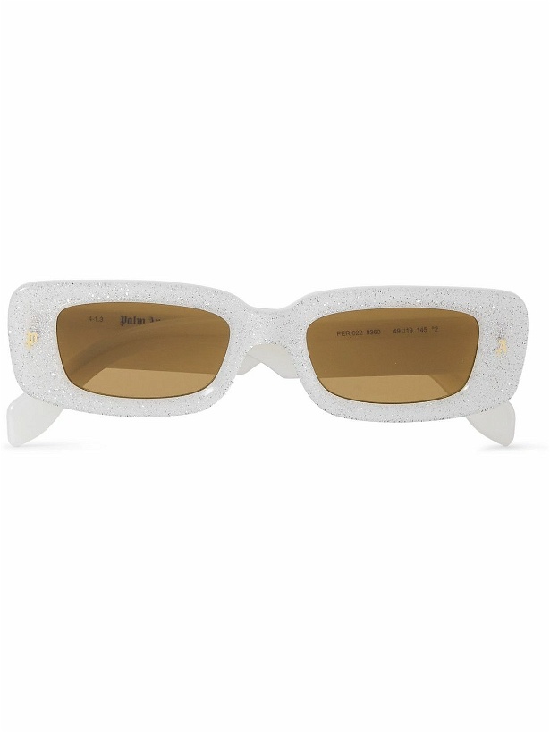 Photo: Palm Angels - Lala Rectangular-Frame Glittered Acetate Sunglasses
