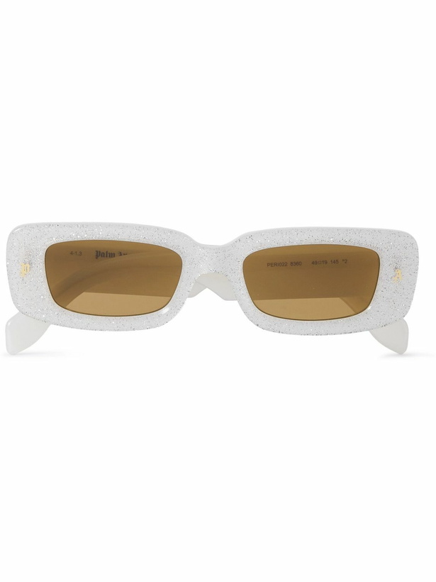 Photo: Palm Angels - Lala Rectangular-Frame Glittered Acetate Sunglasses