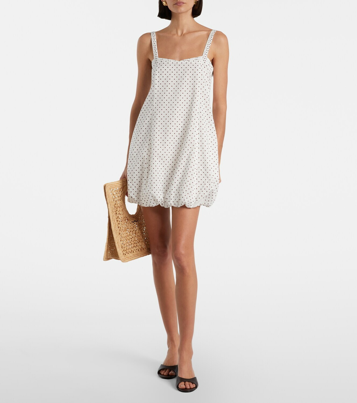 Posse Sky polka-dot balloon minidress