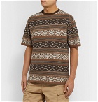 Beams Plus - Cotton-Jacquard T-Shirt - Brown