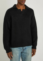 Cherry Los Angeles Logo Knitted Alpaca-blend Henley Jumper Black