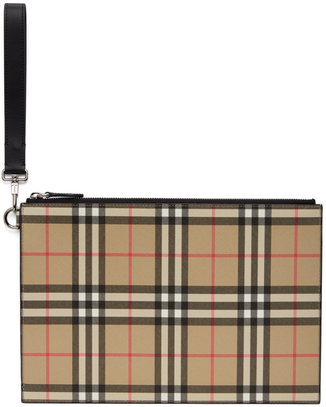 Photo: Burberry Beige Vintage Check Zip Pouch