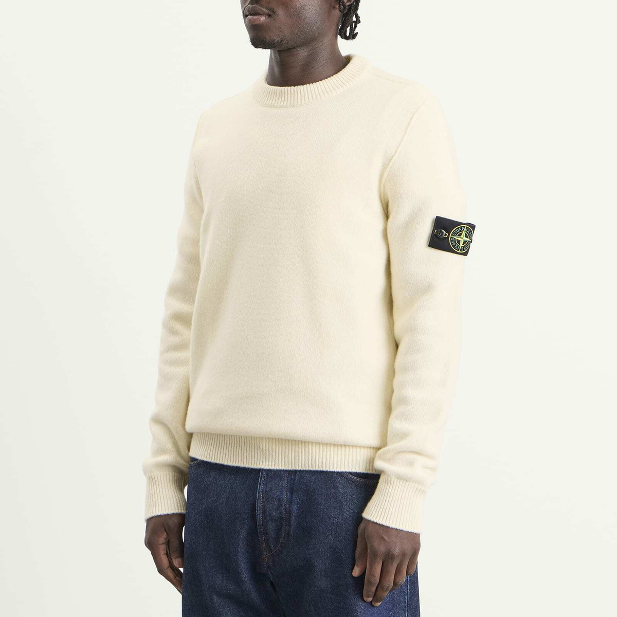 Stone Island Men's Lambswool Jumper in Ivory