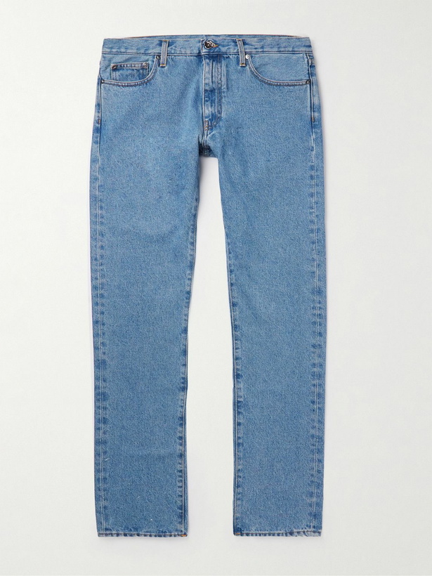 Photo: Off-White - Slim-Fit Printed Jeans - Blue