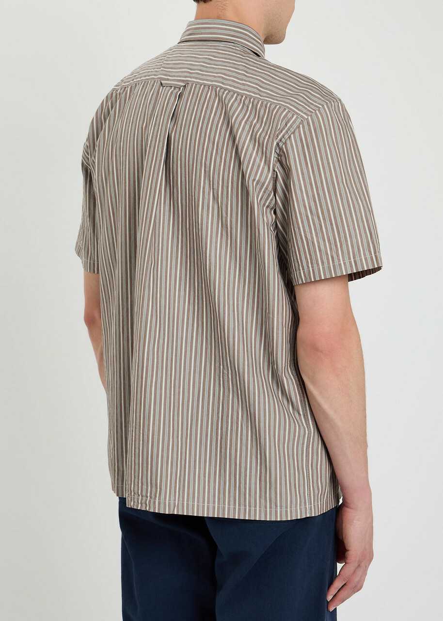 Forét Striped Cotton Shirt Brown