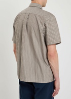 Forét Striped Cotton Shirt Brown