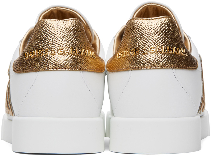 スニーカー Dolce&Gabbana White Gold Portofino Sneakers DOLCE & GABBANA Shoes White Gold Portofino Low Top Leather