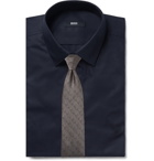 Hugo Boss - Midnight-Blue Ivan Slim-Fit Piped Cotton-Poplin Tuxedo Shirt - Midnight blue