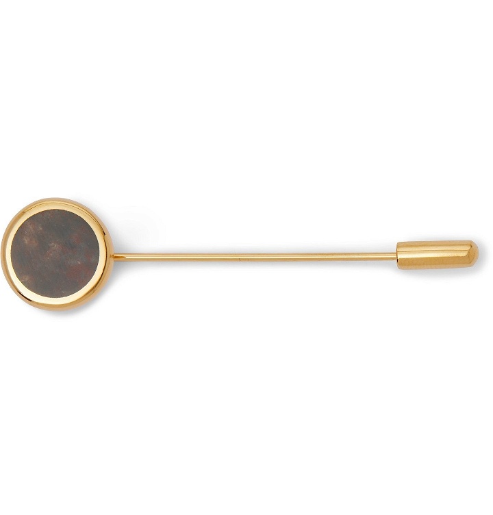 Photo: Kingsman - Deakin & Francis Gold-Plated Heliotrope Lapel Pin - Gold