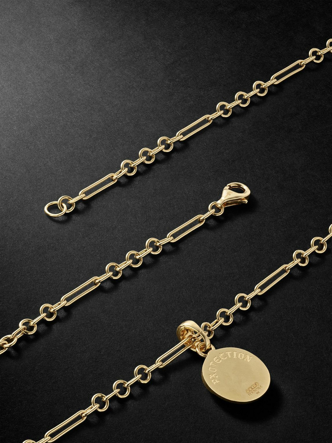 Foundrae - 18-Karat Gold, Enamel, Emerald and Diamond Necklace