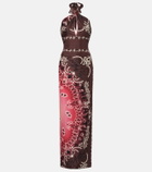 The Attico Printed silk maxi dress