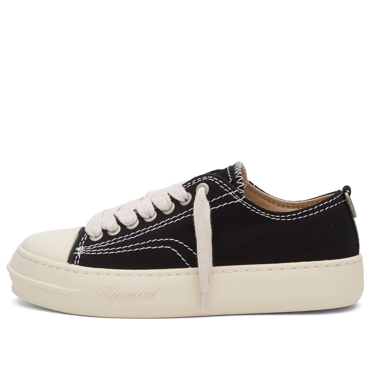 Represent Men's Rep-Cap Sneaker in Jet Black