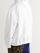 BALENCIAGA - Oversized Printed Cotton-Jersey Hoodie - White