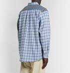 Noon Goons - Button-Down Collar Panelled Checked Cotton-Flannel Shirt - Blue