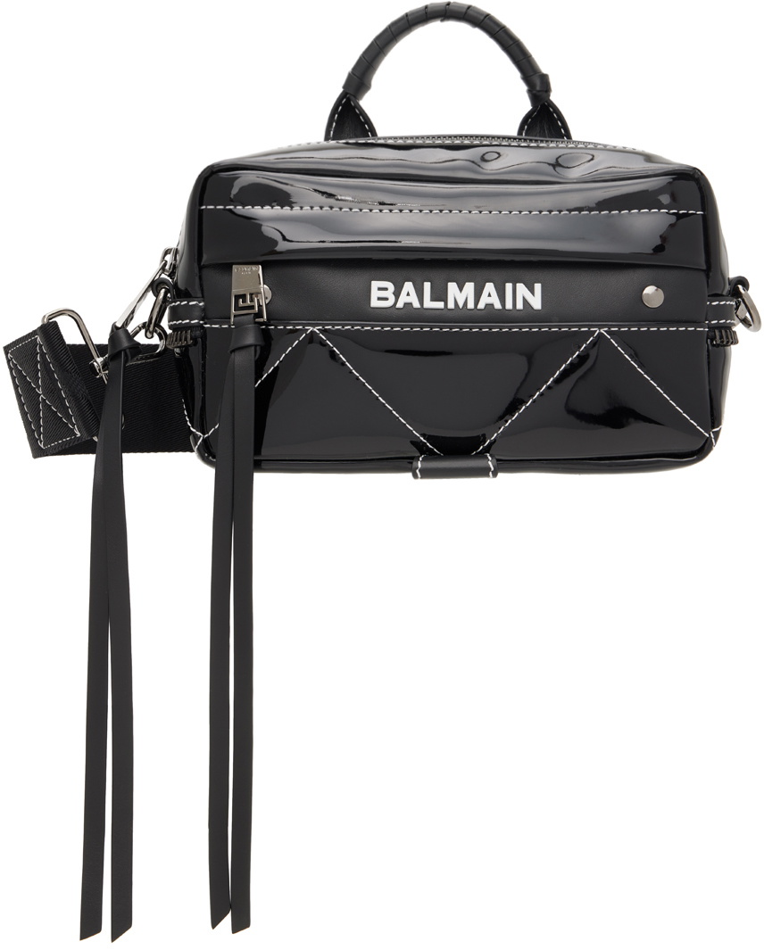Balmain Black Logo Print Bag